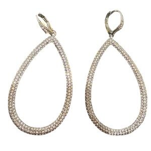 Jennifer Miller Pave Faux Diamond Teardrop Pierced Earrings.